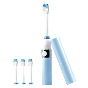 PURSONIC Portable Sonic Toothbrush in Blue with 3 Brush Heads, S53-BL